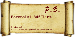 Porcsalmi Bálint névjegykártya