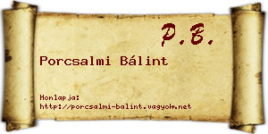 Porcsalmi Bálint névjegykártya