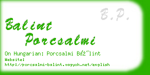 balint porcsalmi business card